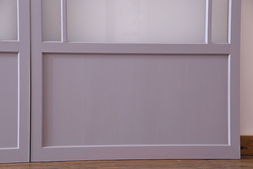 ペイント建具　色ガラス　淡いカラーに色ガラスが映えるガラス戸4枚セット(引き戸、建具)(R-030419)