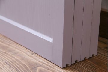 ペイント建具　色ガラス　淡いカラーに色ガラスが映えるガラス戸4枚セット(引き戸、建具)(R-030419)