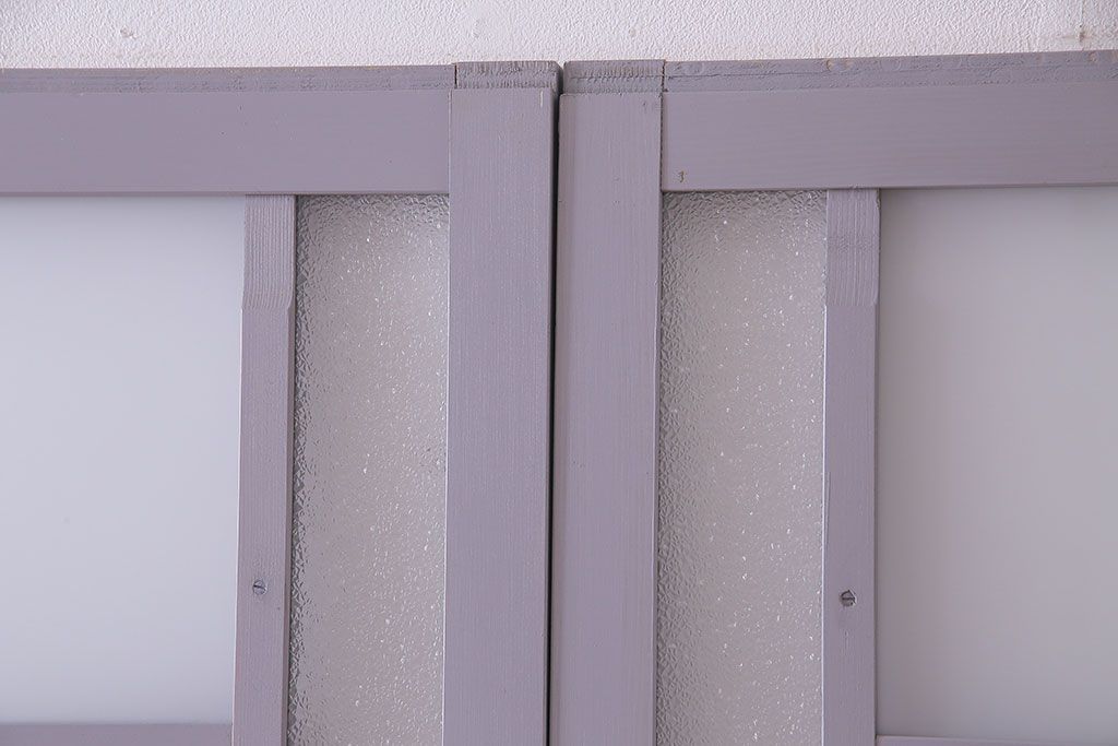 ペイント建具　色ガラス　淡いカラーに色ガラスが映えるガラス戸4枚セット(引き戸、建具)(R-030419)