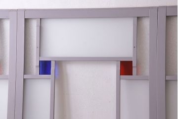 ペイント建具　色ガラス　淡いカラーに色ガラスが映えるガラス戸4枚セット(引き戸、建具)(R-030419)