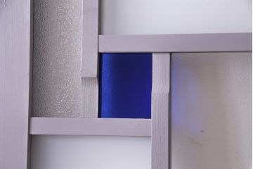 ペイント建具　色ガラス　淡いカラーに色ガラスが映えるガラス戸4枚セット(引き戸、建具)(R-030419)