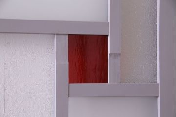 ペイント建具　色ガラス　淡いカラーに色ガラスが映えるガラス戸4枚セット(引き戸、建具)(R-030419)