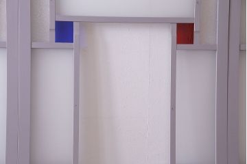 ペイント建具　色ガラス　淡いカラーに色ガラスが映えるガラス戸4枚セット(引き戸、建具)(R-030419)