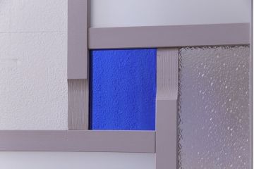 ペイント建具　色ガラス　淡いカラーに色ガラスが映えるガラス戸4枚セット(引き戸、建具)(R-030419)