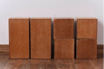 アンティーク雑貨　昭和レトロ　大きな積み木セット【四角形/6ヶ組】(飾り台、花台、ディスプレイ雑貨)
