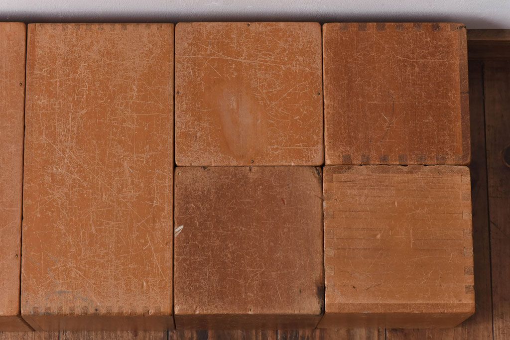 アンティーク雑貨　昭和レトロ　大きな積み木セット【四角形/6ヶ組】(飾り台、花台、ディスプレイ雑貨)