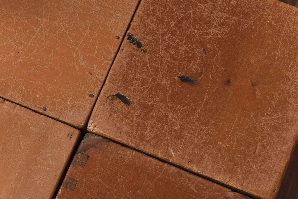 アンティーク雑貨　昭和レトロ　大きな積み木セット【四角形/6ヶ組】(飾り台、花台、ディスプレイ雑貨)