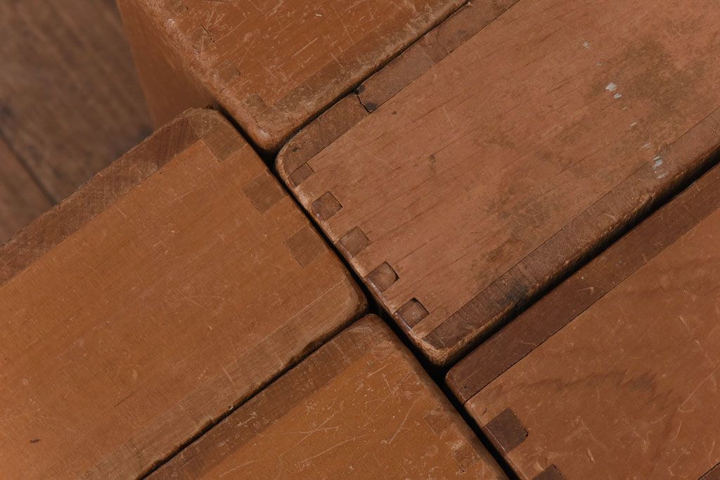 アンティーク雑貨　昭和レトロ　昭和レトロ　大きな積み木セット【四角形/9ヶ組】(飾り台、花台、ディスプレイ雑貨)