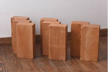 アンティーク雑貨　昭和レトロ　大きな積み木セット【うすい長方形/9ヶ組】(飾り台、花台、ディスプレイ雑貨)
