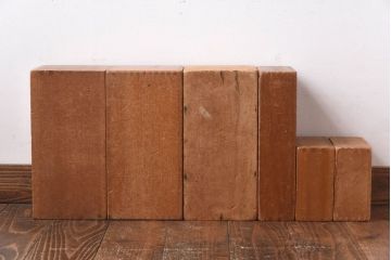 アンティーク雑貨　昭和レトロ　大きな積み木セット【四角形/6ヶ組】(飾り台、花台、ディスプレイ雑貨)(1)