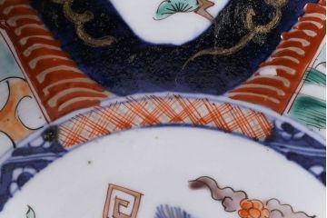 明治期　麒麟・獅子の図　色絵深鉢・大(深皿、和食器)