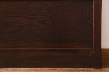 昭和期　裏障子付き　組子モチーフのガラスがお洒落な格子戸2枚セット(ガラス帯戸、ガラス戸、引き戸、帯戸)(R-030430)
