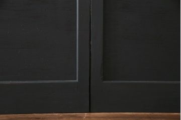 【W様ご成約品】ペイント家具　ラフジュ工房オリジナルガラス入り　市松模様がモダンなガラス戸(引き戸、建具)4枚組(R-030438)