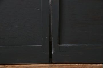 【W様ご成約品】ペイント家具　ラフジュ工房オリジナルガラス入り　市松模様がモダンなガラス戸(引き戸、建具)4枚組(R-030438)