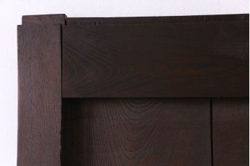 和製アンティーク　総栗材　縦に入った金具がかっこいい蔵戸(引き戸、建具、玄関戸)(R-030439)