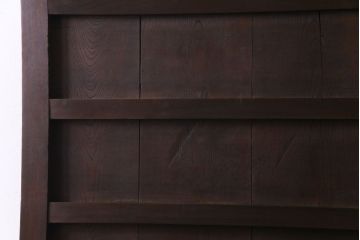 和製アンティーク　総栗材　縦に入った金具がかっこいい蔵戸(引き戸、建具、玄関戸)(R-030439)