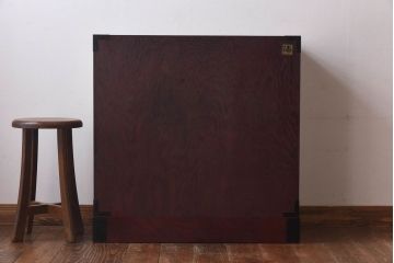 中古　仙台民芸箪笥(仙台箪笥)　欅産業　KC-27　拭き漆塗り　片開帳箪笥(小引き出し)(定価約32万円)(R-030443)