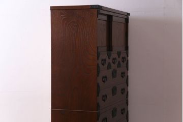 民芸家具　ケヤキ材　作りの良さが窺える上質な重ねの和タンス(整理箪笥、引き出し)(R-030448)