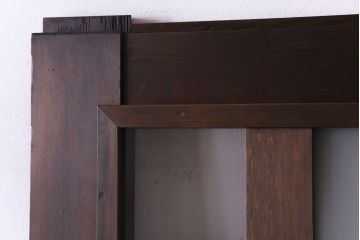 和製アンティーク　市松模様に入れられたガラスが素敵な蔵戸(引き戸、建具、玄関戸)(R-030455)