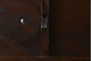 和製アンティーク　市松模様に入れられたガラスが素敵な蔵戸(引き戸、建具、玄関戸)(R-030455)