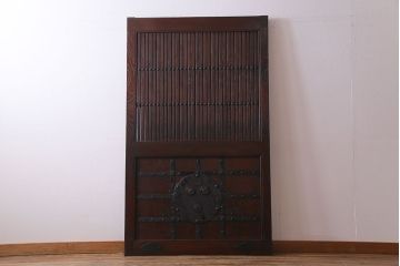 和製アンティーク　総ケヤキ材　重厚かつ上品な佇まいの富山蔵戸(引き戸、建具、玄関戸)