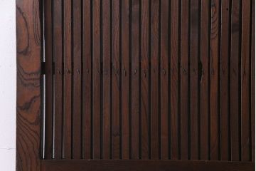 和製アンティーク　総ケヤキ材　重厚かつ上品な佇まいの富山蔵戸(引き戸、建具、玄関戸)