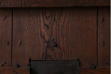 和製アンティーク　総ケヤキ材　重厚かつ上品な佇まいの富山蔵戸(引き戸、建具、玄関戸)