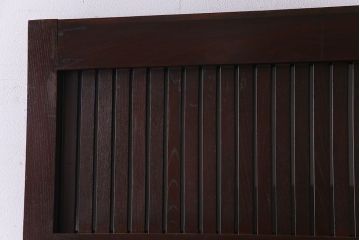 和製アンティーク　総ケヤキ材　使い勝手の良いガラス入れリメイクの蔵戸(引き戸、建具、玄関戸)