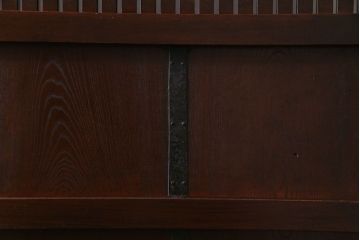 和製アンティーク　総ケヤキ材　使い勝手の良いガラス入れリメイクの蔵戸(引き戸、建具、玄関戸)