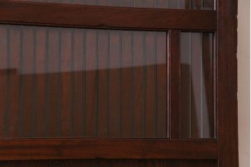 和製アンティーク　総ケヤキ材　使い勝手の良いガラス入れリメイクの蔵戸(引き戸、建具、玄関戸)