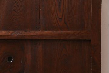 和製アンティーク　総ケヤキ材　使い勝手の良いガラス入れリメイクの蔵戸(引き戸、建具、玄関戸)