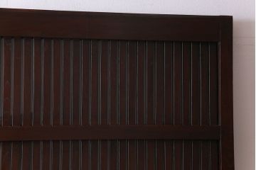 和製アンティーク　総ケヤキ材　使い勝手の良いガラス入れリメイクの蔵戸(引き戸、建具、玄関戸)
