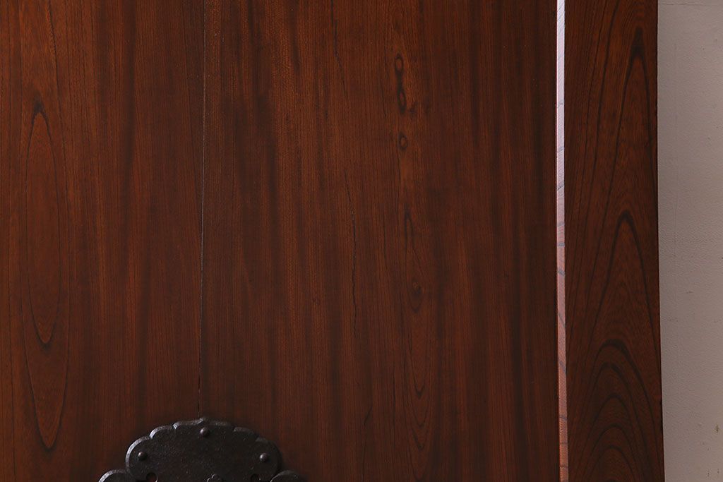 和製アンティーク　総ケヤキ材　重厚な佇まいが魅力の蔵戸(引き戸、建具、玄関戸)