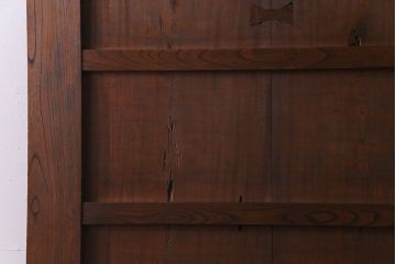 和製アンティーク　総ケヤキ材　重厚な佇まいが魅力の蔵戸(引き戸、建具、玄関戸)