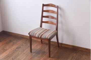 ヴィンテージ家具　北欧ビンテージ　G-PLAN(ジープラン)　ストライプ柄のラダーバックチェア(ダイニングチェア、ワークチェア、イス)(2)(R-030462)