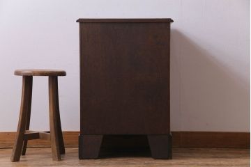 アンティーク家具　イギリスアンティーク　ウォールナット　象嵌入りの上品なサイドチェスト(引き出し)(R-030465)