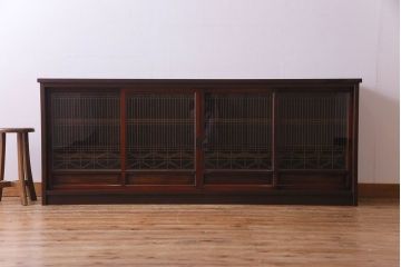 ラフジュ工房オリジナル　古い組子の引き戸を活かしリメイクしたローボード(収納棚、陳列棚、キッチンボード)(R-030471)