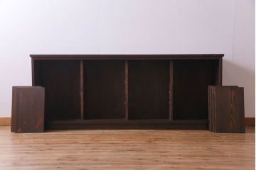 ラフジュ工房オリジナル　古い組子の引き戸を活かしリメイクしたローボード(収納棚、陳列棚、キッチンボード)(R-030471)