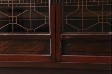 ラフジュ工房オリジナル　古い組子の引き戸を活かしリメイクしたローボード(収納棚、陳列棚、キッチンボード)(R-030471)