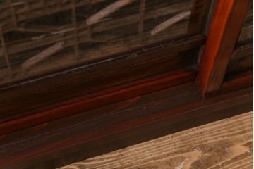 ラフジュ工房オリジナル　古い組子の引き戸を活かしリメイクしたローボード(収納棚、陳列棚、キッチンボード)(R-030471)