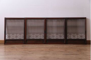 ラフジュ工房オリジナル　古い組子の引き戸を活かしリメイクしたローボード(収納棚、陳列棚、キッチンボード)(R-030471)