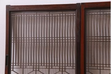 ラフジュ工房オリジナル　古い組子の引き戸を活かしリメイクしたローボード(収納棚、陳列棚、キッチンボード)(R-030471)