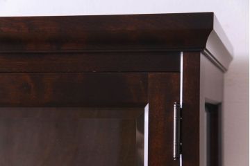 中古美品　希少な廃盤品!!　北海道民芸家具　OM158　上質な三方ガラス飾り棚(陳列棚、食器棚、ガラスケース)(2)(R-030473)