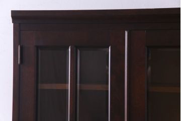 【F様ご成約品】中古美品　北海道民芸家具　HM114K　スリムで上品な本箱(ブックケース、キャビネット、飾り棚)(定価約25万7千円)(R-030475)