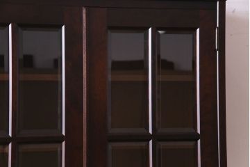 【F様ご成約品】中古美品　北海道民芸家具　HM114K　スリムで上品な本箱(ブックケース、キャビネット、飾り棚)(定価約25万7千円)(R-030475)