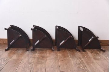 アンティーク家具　イギリスアンティーク　激レア　ウォールナット材　珍しいデザインがおしゃれなネストテーブル(センターテーブル)(R-030476)