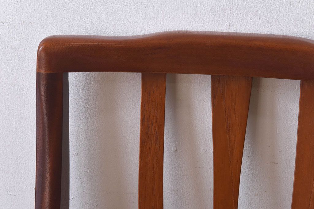 北欧ビンテージ家具　チーク材　黄色のファブリックが可愛らしいダイニングチェア(ワークチェア、椅子)(1)(R-030477)