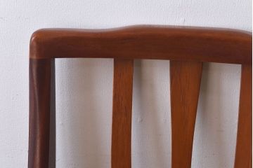 北欧ビンテージ家具　チーク材　黄色のファブリックが可愛らしいダイニングチェア(ワークチェア、椅子)(1)(R-030477)