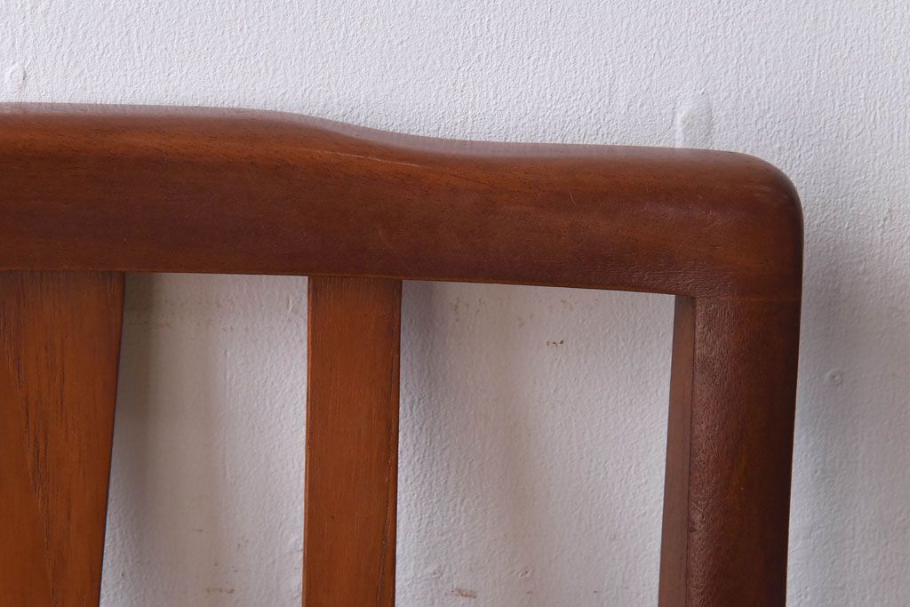 北欧ビンテージ家具　チーク材　黄色のファブリックが可愛らしいダイニングチェア(ワークチェア、椅子)(1)(R-030477)