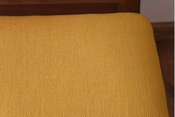 北欧ビンテージ家具　チーク材　黄色のファブリックが可愛らしいダイニングチェア(ワークチェア、椅子)(1)(R-030477)